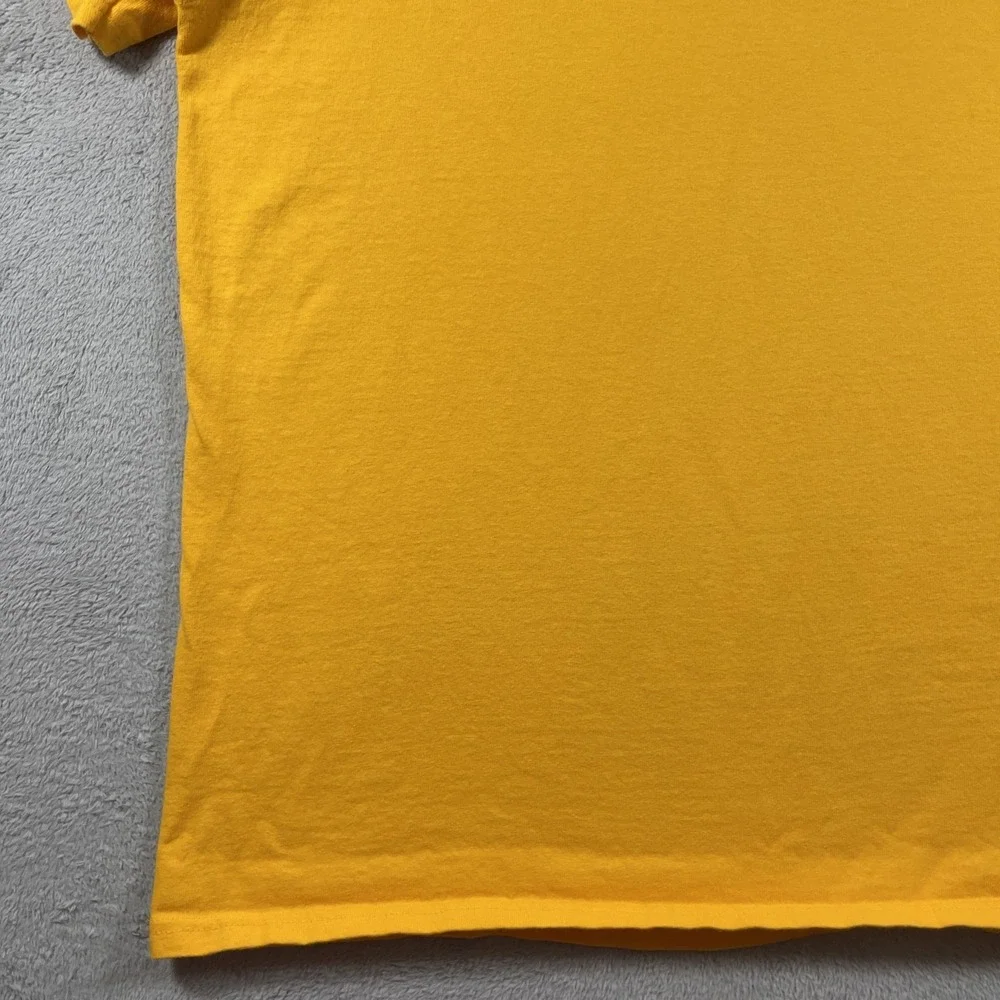 Champion Shirt Adult 2XL Yellow Spell Out Graphic Tee Short Sleeve READ - Picture 5 of 14